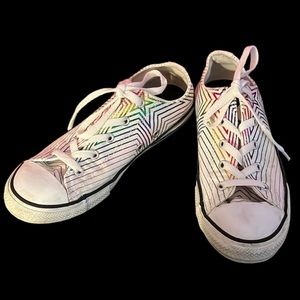 Converse Size 4 Rainbow Glitter Star Shoes